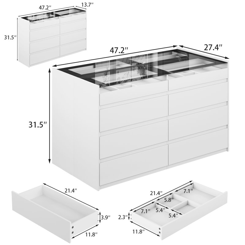 Ivy Bronx Closet Island With 16 Drawers & Reviews | Wayfair